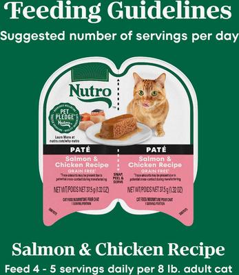 Show full view: Nutro Perfect Portions Grain-Free Salmon & Chicken Soft Pate Wet Cat Food, 2.6-oz, case of 24 slide 8 of 11