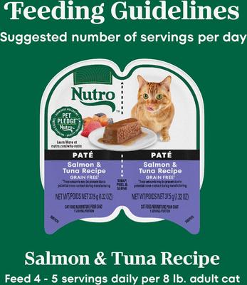 Show full view: Nutro Perfect Portions Grain-Free Salmon & Tuna Soft Pate Wet Cat Food, 2.6-oz, case of 24 twin-packs slide 8 of 11