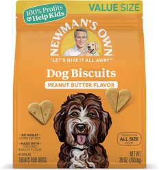 Newman's Own Peanut Butter Flavor Medium Size Dog Treats, 28-oz bag