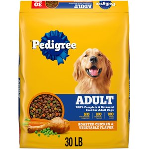 Pedigree Complete Nutrition Roasted Chicken, Rice & Vegetable Flavor Dog Kibble Adult Dry Dog Food, 30-lb bag