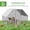 Show in main carousel: PawHut Walk-in Poultry Cage Galvanized Outdoor Metal Chicken Coop, Silver, 9.8 x 26 x 6.6-ft slide 5 of 8