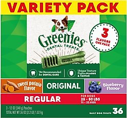 Greenies Natural Dental Care Regular Size Sweet Potato Original Chicken & Blueberry Dental Dog Treats, 36 count