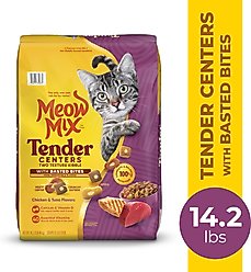 Meow Mix Tender Centers Basted Bites Chicken & Tuna Flavor Dry Cat Food, 14.2-lb bag slide 2 of 7