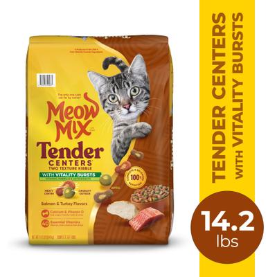Show full view: Meow Mix Tender Centers Salmon & Turkey Dry Cat Food, 14.2-lb bag slide 3 of 10