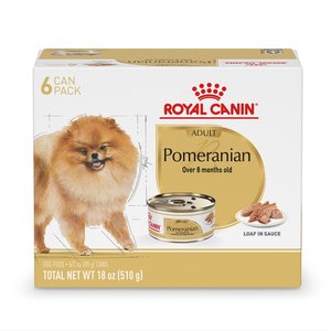 Royal Canin Breed Health Nutrition Pomeranian Adult Loaf in Sauce Canned Dog Food, 3-oz can, case of 6