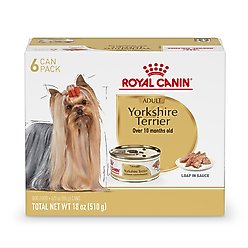 Royal Canin Breed Health Nutrition Yorkshire Terrier Adult Loaf In Sauce Wet Dog Food, 3-oz can, case of 6
