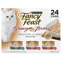 Fancy Feast Gravy Lovers Poultry & Beef Feast Variety Pack Canned Cat Food, 3-oz, case of 24