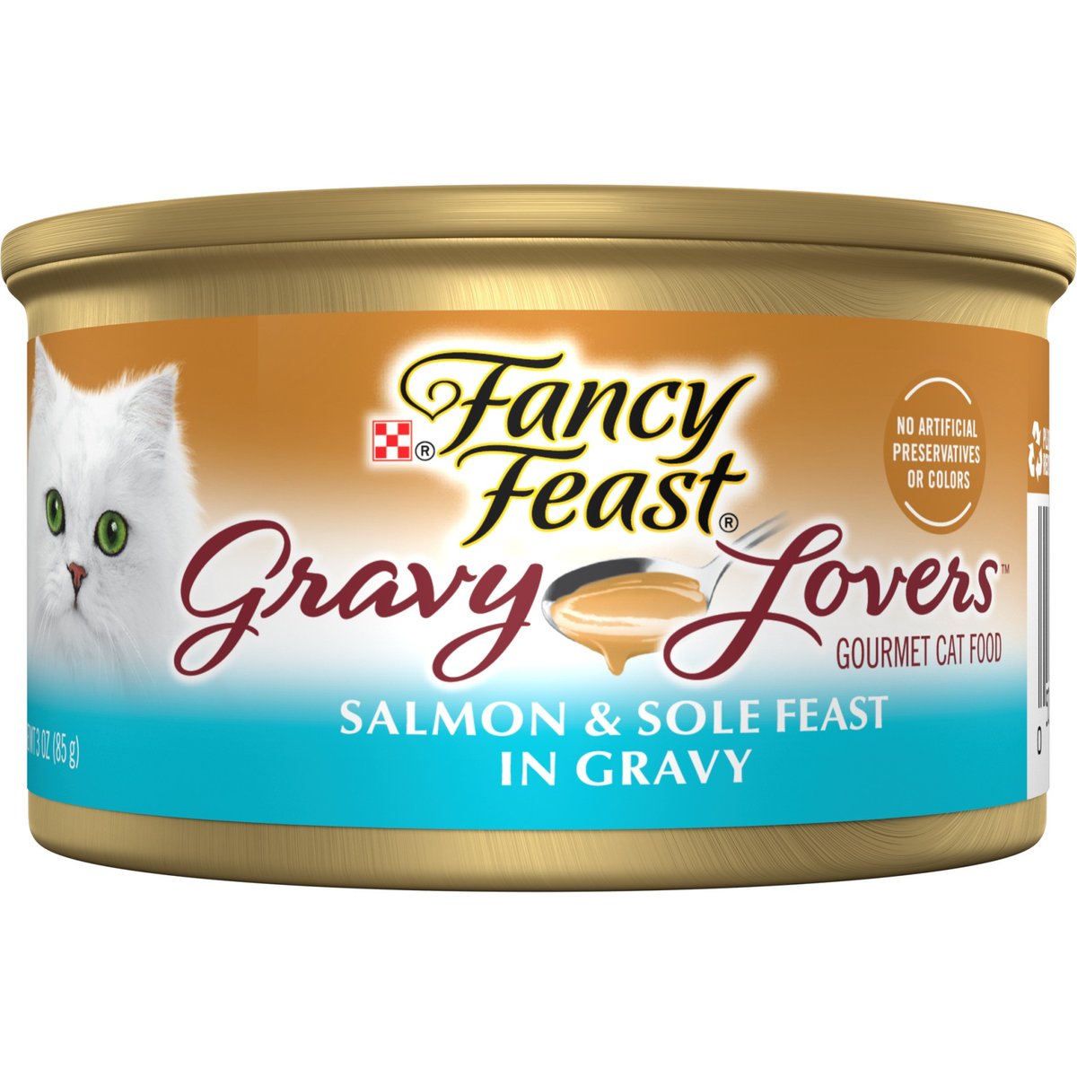 Fancy Feast Gravy Lovers Salmon & Sole Feast in Seared Salmon Flavor Gravy Gourmet Wet Cat Food 3-oz can, case of 4