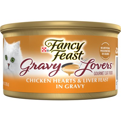 Fancy Feast Fancy Feast Gravy Lovers Chicken Hearts & Liver Feast in Grilled Chicken Flavor Gravy Canned Cat Food, 3-oz can, case of 4