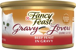 Fancy Feast Gravy Lovers Beef Feast Gravy Canned Cat Food, 3-oz can, case of 4
