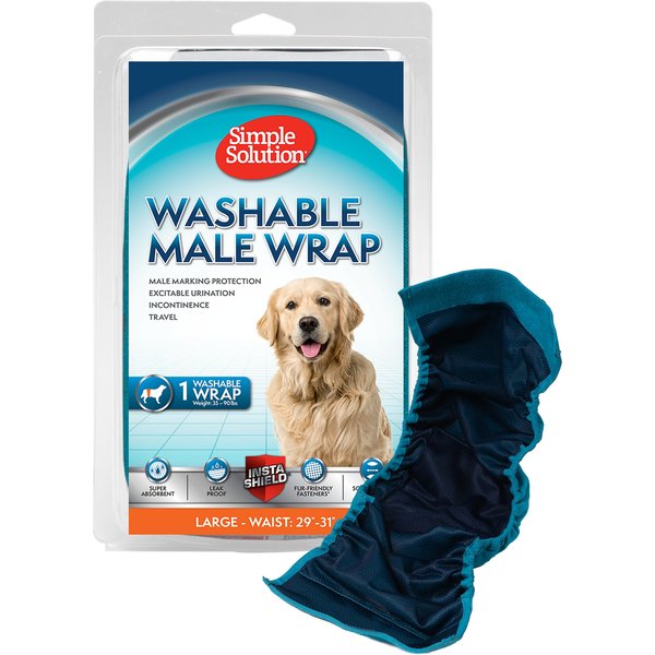 Clean Go Pet Washable Male Dog Wrap, Black