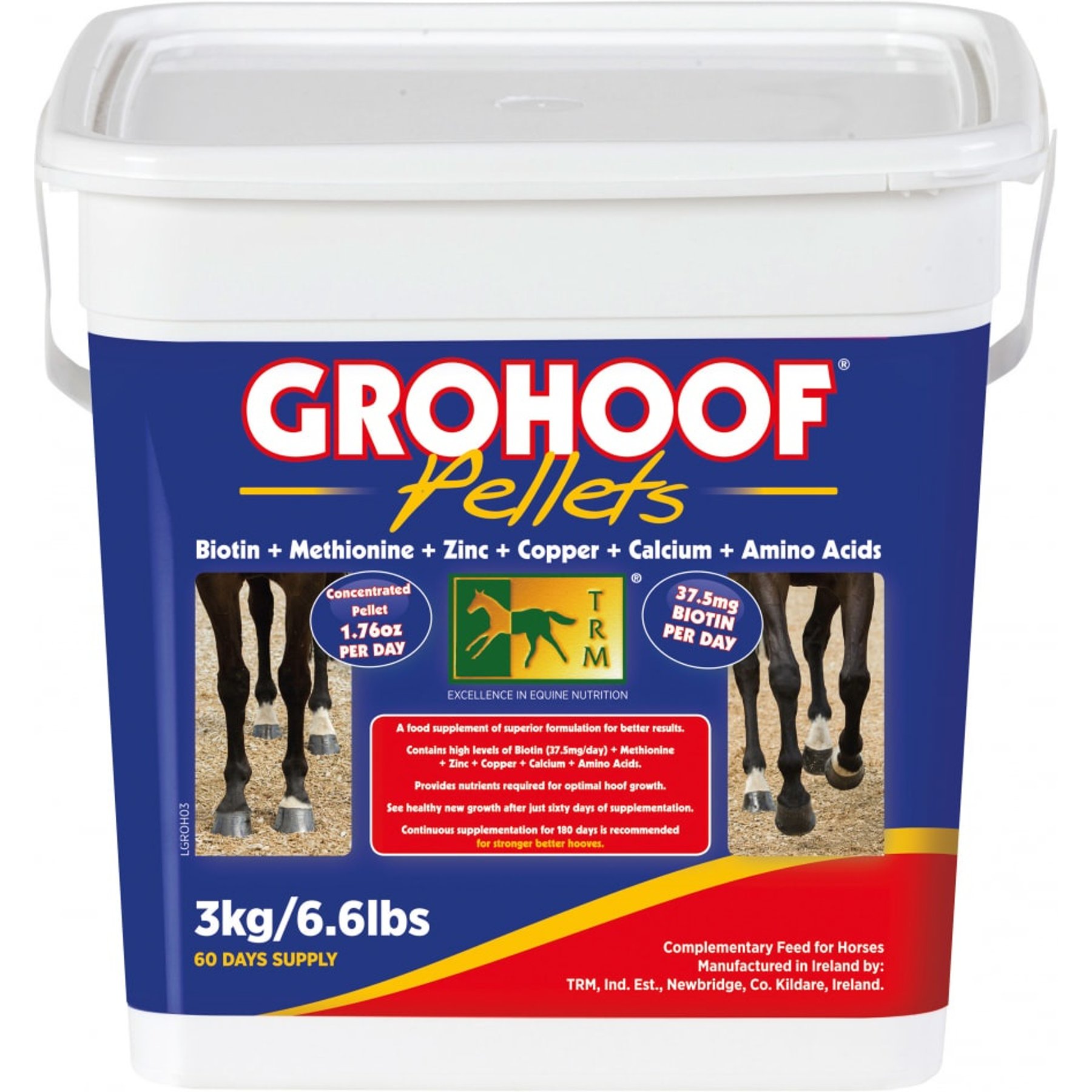 TRM Grohoof Pellets Horse Supplement, 6.6-lb