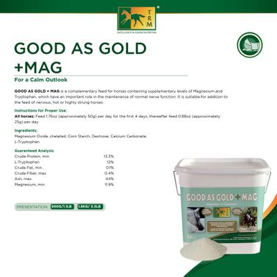 Show full view: TRM Good as Gold + MAG Calming Powder Horse Supplement, 1.1-lb slide 2 of 2