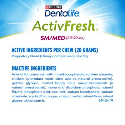 Show full view: DentaLife ActivFresh Daily Oral Care Small/Medium Dental Dog Treats, 21 count slide 7 of 12