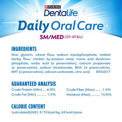 Show full view: DentaLife Daily Oral Care Chicken Flavor Small/Medium Adult Dental Dog Treats, 40 count pouch slide 7 of 13
