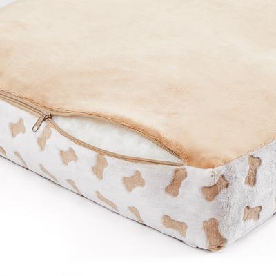 Show full view: MODERN THREADS Super Plush Flannel Carved Orthopedic Pillow Dog & Cat Bed with Removable Cover, Beige slide 7 of 8