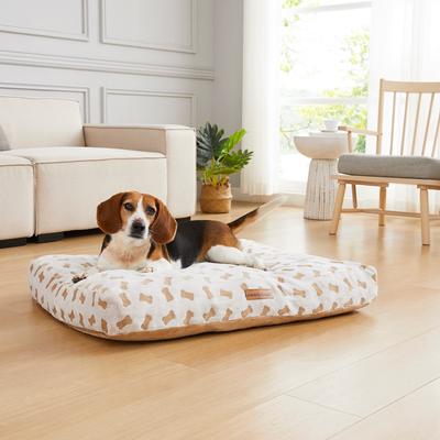 Show full view: MODERN THREADS Super Plush Flannel Carved Orthopedic Pillow Dog & Cat Bed with Removable Cover, Beige slide 4 of 8