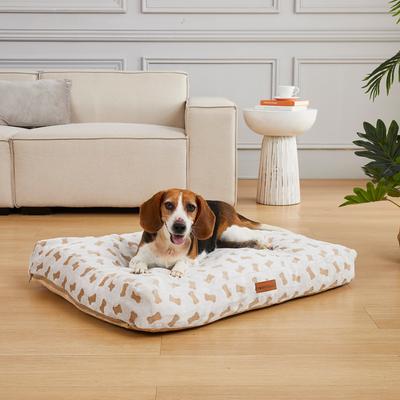 Show full view: MODERN THREADS Super Plush Flannel Carved Orthopedic Pillow Dog & Cat Bed with Removable Cover, Beige slide 5 of 8