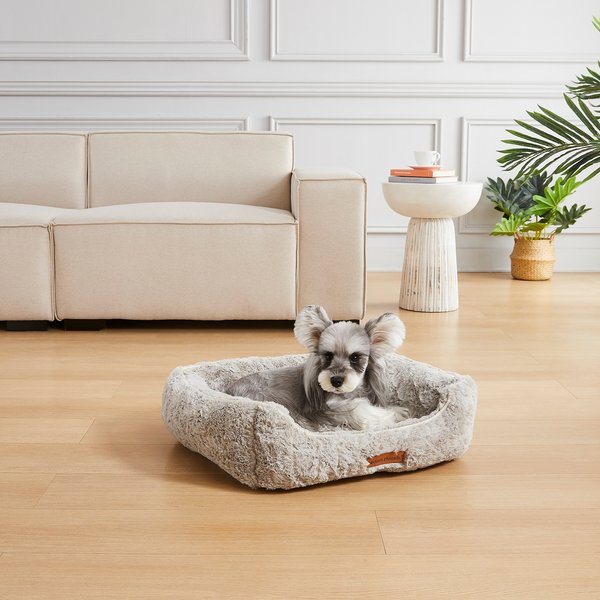 MODERN THREADS Luxurious Ultra Plush Calming Cuddler Dog & Cat Bed, Grey