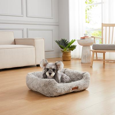 Show full view: MODERN THREADS Luxurious Ultra Plush Calming Cuddler Dog & Cat Bed, Grey slide 4 of 7