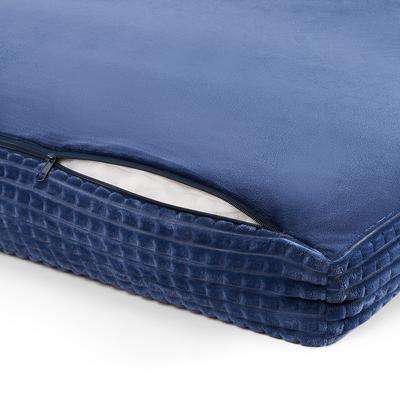 Show full view: MODERN THREADS Jacquard Waffle Super Plush Orthopedic Pillow Dog & Cat Bed with Removable Cover, Blue slide 7 of 7