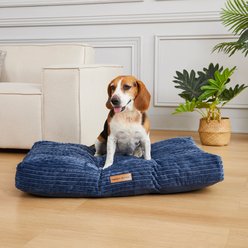 MODERN THREADS Jacquard Waffle Super Plush Orthopedic Pillow Dog & Cat Bed with Removable Cover, Blue