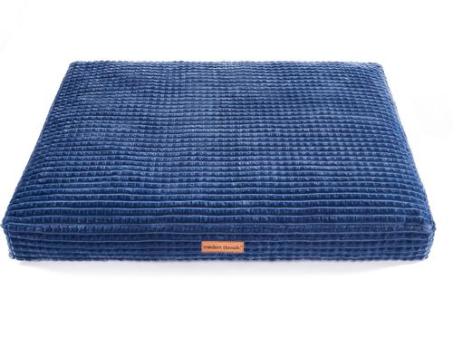 Show full view: MODERN THREADS Jacquard Waffle Super Plush Orthopedic Pillow Dog & Cat Bed with Removable Cover, Blue slide 2 of 7