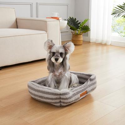 Show full view: MODERN THREADS Cozy Sherpa Plush Cuddler Dog & Cat Bed, Grey slide 6 of 8