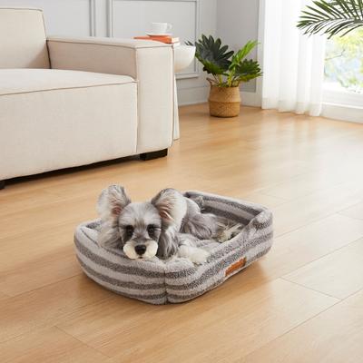 Show full view: MODERN THREADS Cozy Sherpa Plush Cuddler Dog & Cat Bed, Grey slide 7 of 8