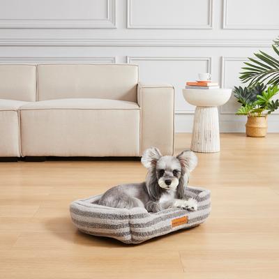 Show full view: MODERN THREADS Cozy Sherpa Plush Cuddler Dog & Cat Bed, Grey slide 5 of 8
