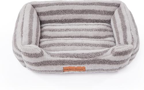 Show full view: MODERN THREADS Cozy Sherpa Plush Cuddler Dog & Cat Bed, Grey slide 4 of 8