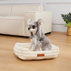 MODERN THREADS Cozy Sherpa Plush Cuddler Dog & Cat Bed, Beige slide 1 of 6