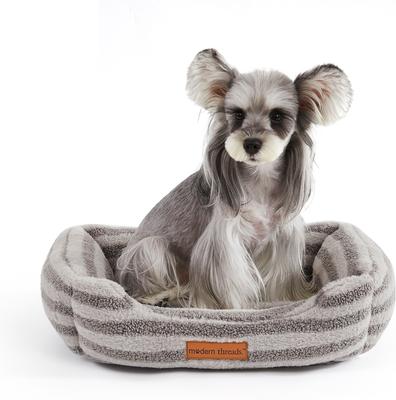 Show full view: MODERN THREADS Cozy Sherpa Plush Cuddler Dog & Cat Bed, Grey slide 3 of 8