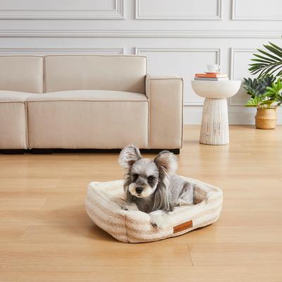 Show full view: MODERN THREADS Cozy Sherpa Plush Cuddler Dog & Cat Bed, Beige slide 6 of 7