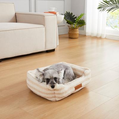 Show full view: MODERN THREADS Cozy Sherpa Plush Cuddler Dog & Cat Bed, Beige slide 4 of 7