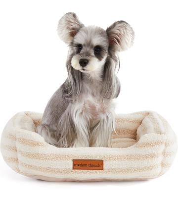 Show full view: MODERN THREADS Cozy Sherpa Plush Cuddler Dog & Cat Bed, Beige slide 2 of 7