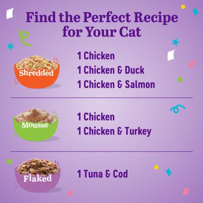 Show full view: Wellness Appetizing Entrees Variety Pack Grain-Free Wet Cat Food, 1.4-oz pouch, case of 6 slide 4 of 11