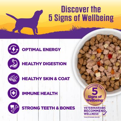 Show full view: Wellness Complete Health Stews Variety Pack Grain-Free Wet Dog Food, 12.5-oz can, case of 4 slide 4 of 11