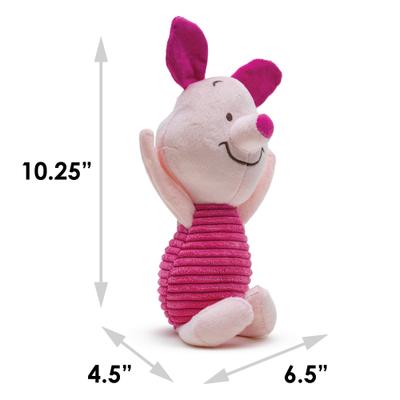 Show full view: Buckle-Down Disney Winnie the Pooh Piglet Arms Up Sitting Pose Squeaky Plush Dog Toy, Pink slide 5 of 6