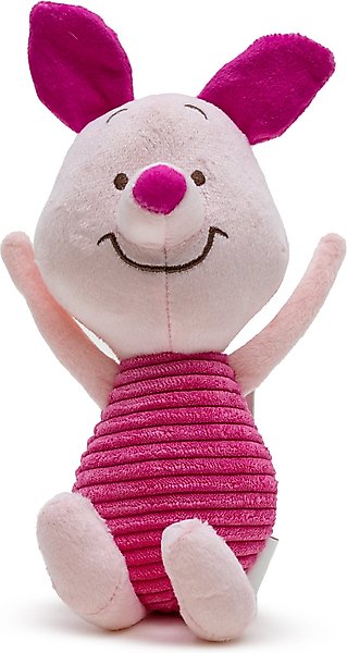 Show full view: Buckle-Down Disney Winnie the Pooh Piglet Arms Up Sitting Pose Squeaky Plush Dog Toy, Pink slide 1 of 6