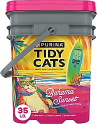 Tidy Cats Bahama Sunset Odor Control Formula Scented Clumping Cat Litter, 35-lb pail