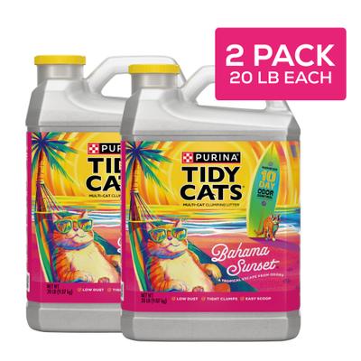 Show full view: Tidy Cats Bahama Sunset Odor Control Formula Scented Clumping Cat Litter, 20-lb jug, case of 2 slide 3 of 12