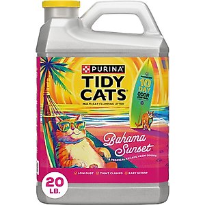 Tidy Cats Bahama Sunset Odor Control Formula Scented Clumping Cat Litter, 20-lb jug, case of 2
