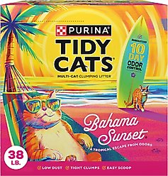 Tidy Cats Bahama Sunset Odor Control Formula Scented Clumping Cat Litter, 38-lb box