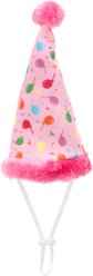 The Worthy Dog Birthday Dog Party Hat, Pink, Small