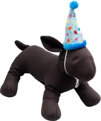 Show full view: The Worthy Dog Birthday Dog Party Hat, Blue, Large slide 2 of 5
