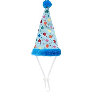 The Worthy Dog Birthday Dog Party Hat, Blue, Large