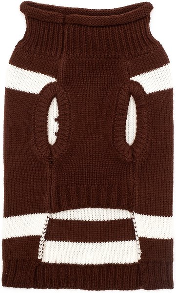 Show full view: The Worthy Dog Touchdown Dog Sweater, Brown, Medium slide 3 of 4