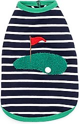 The Worthy Dog Golf Tee Dog Dog Shirt, Navy/White, Medium