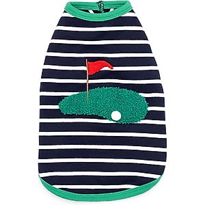 The Worthy Dog Golf Tee Dog Dog Shirt, Navy/White, Small